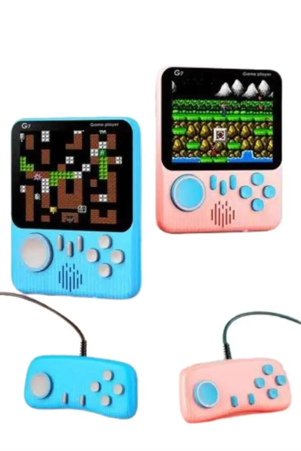 Çift Konsol 666 Adet Retro Oyun El Atarisi Taşınabilir 3.5 İnç Ek