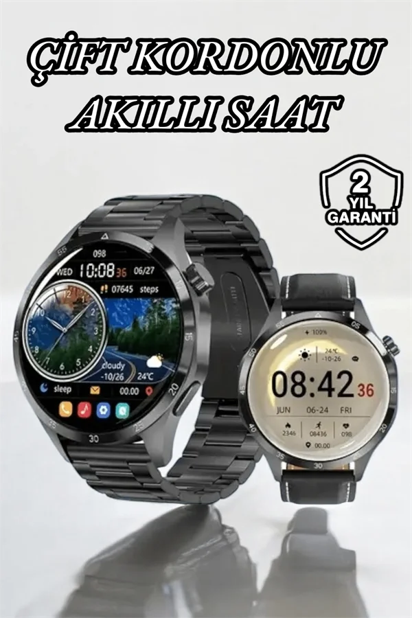Çift Kordonlu Yüksek Çözünürlüklü Akıllı Saat Uyku İzleyici &amp; Spor Modları