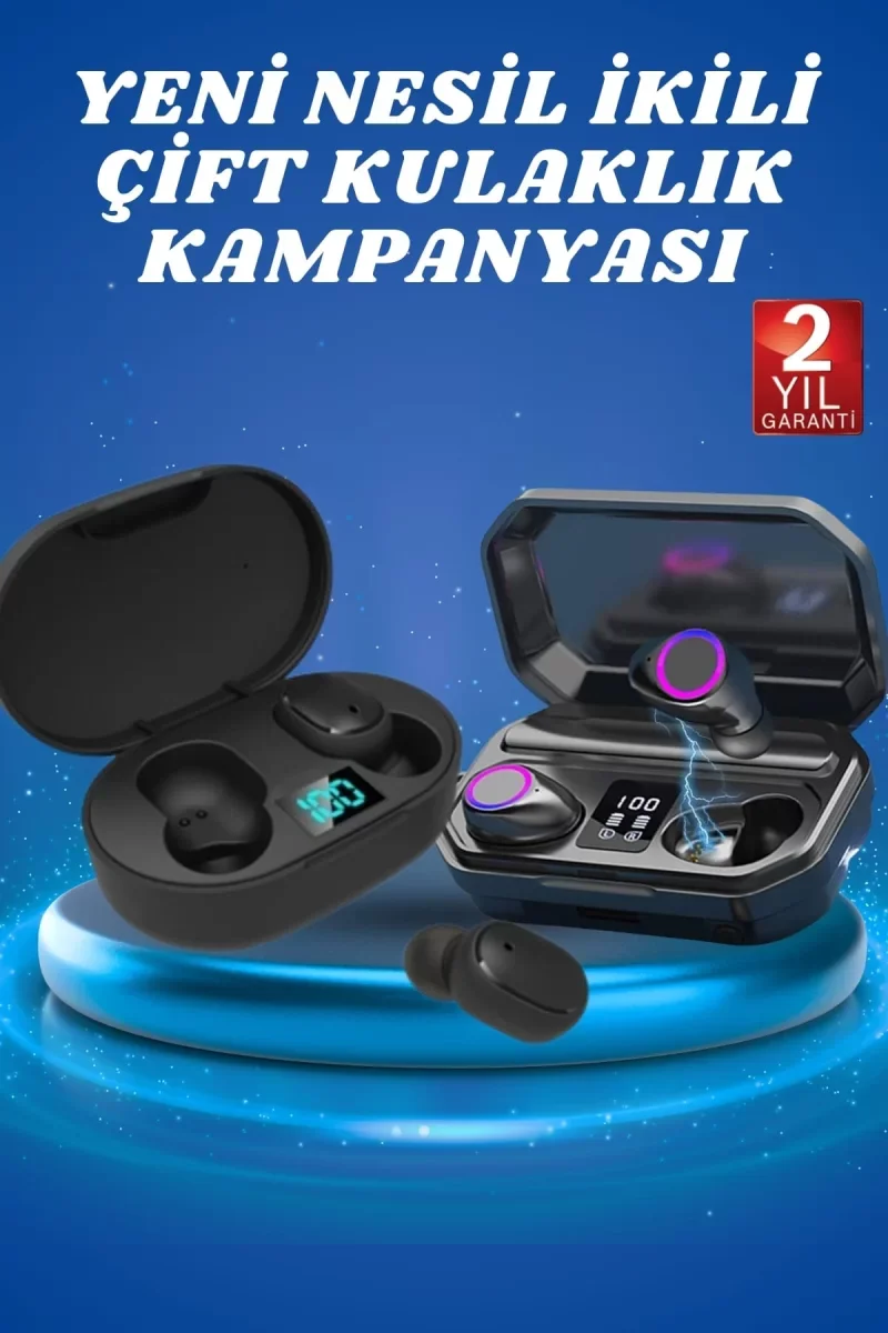 Çift Kulaklık Kampanyası Dokunmatik Kontrol Kulak İçi Yüksek Ses Kaliteli Mikrofonlu - Lisinya