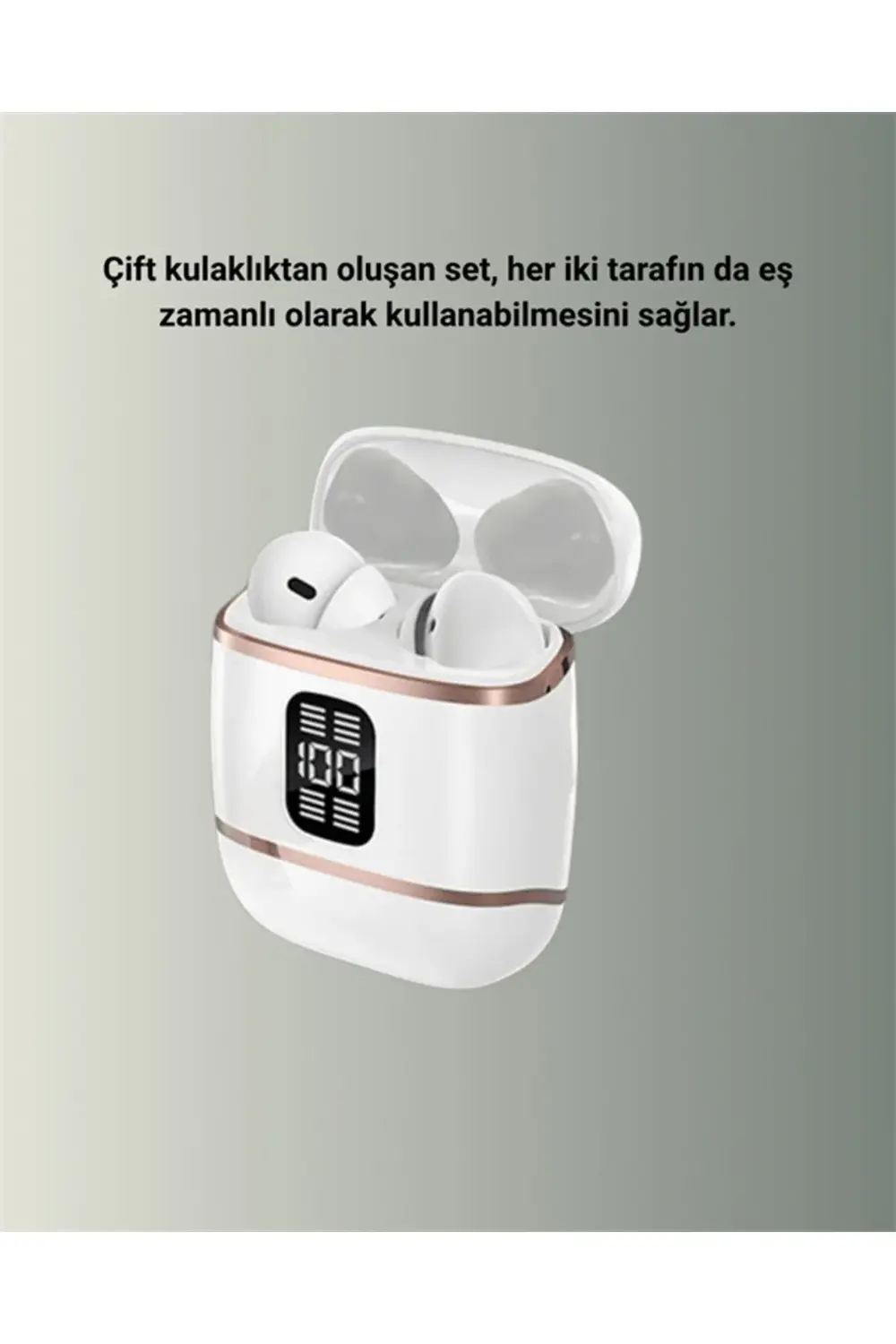 Çift Kulaklıklı Bluetooth Kulaklık – 4 Adet, ANC-ENC, Şarj Kutulu