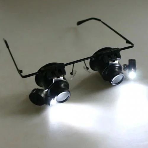 Çift LED'li 20x Büyüteç Gözlük – Detaylı İşler İçin Aydınlatmalı Lüpe Fiyatı, Yorumları ve Özellikleri