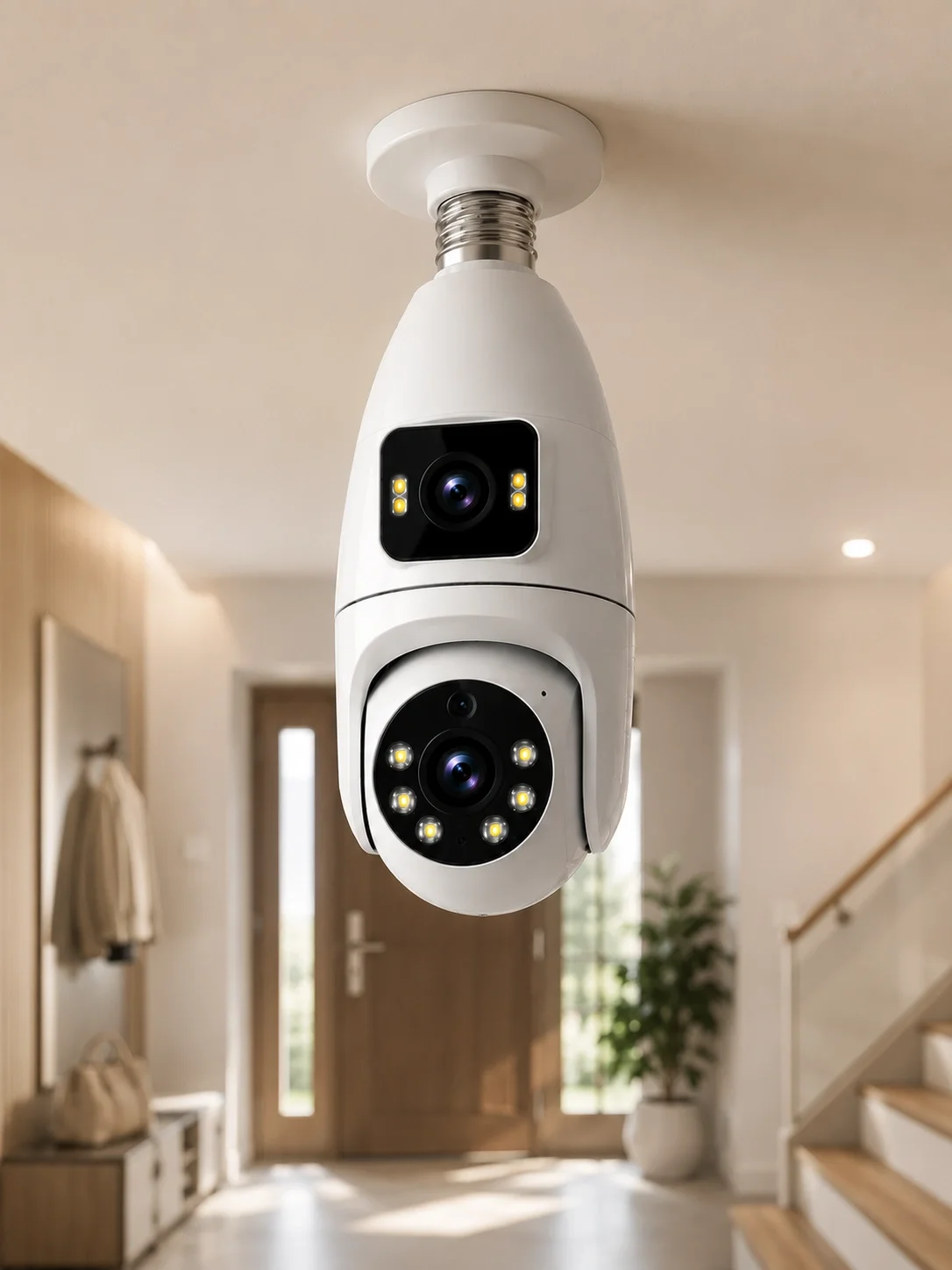 Wi-Fi Ampul Kamera Sistemi Gece Görüşlü Çift Lens Fiyatı, Yorumları ve Özellikleri