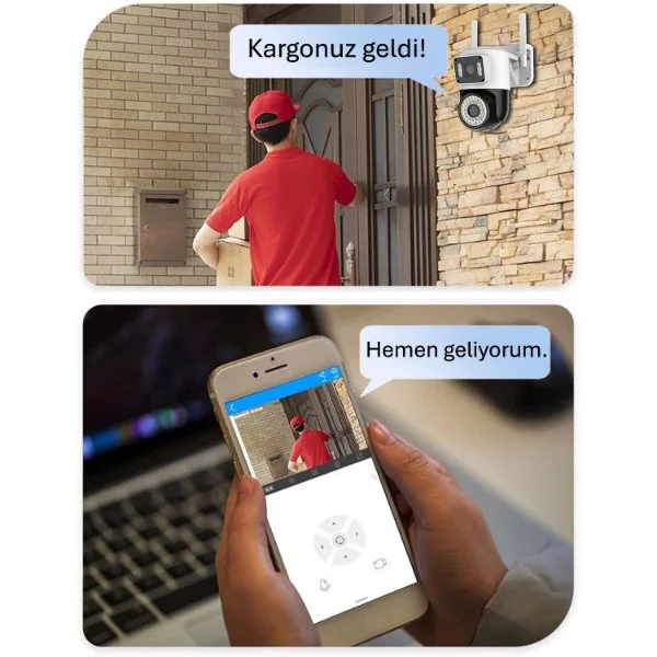 Çift Lensli Dış Mekan Wi-Fi Güvenlik Kamerası