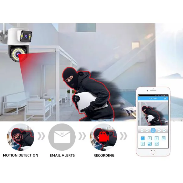 Çift Lensli Dış Mekan Wi-Fi Güvenlik Kamerası