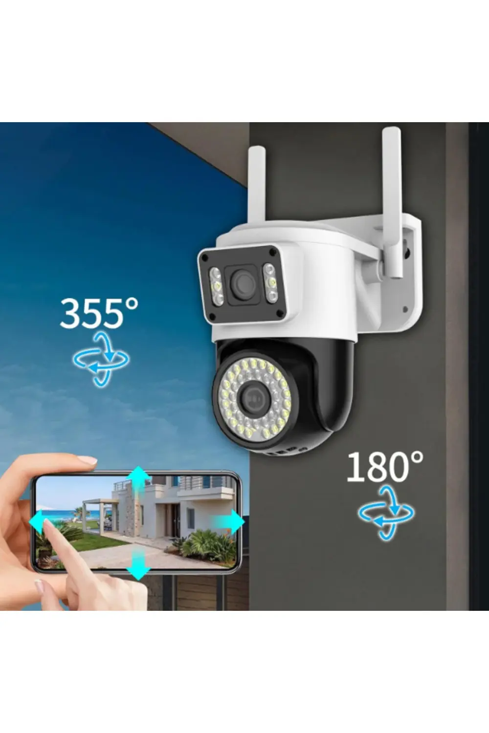 Çift Lensli Dış Mekan Wi-Fi Kamera