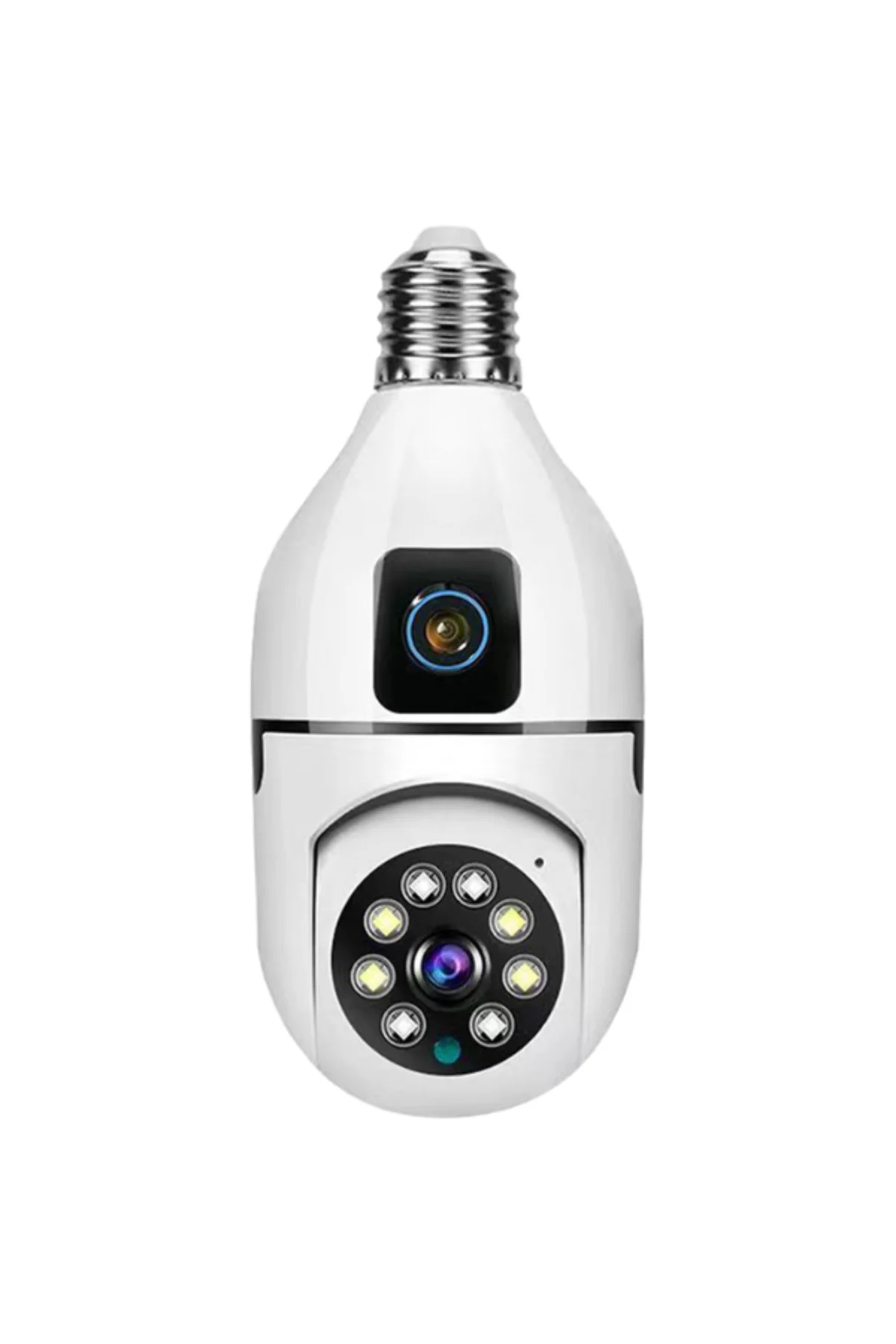Çift Lensli Duy Girişli Kablosuz Ampul Kamera