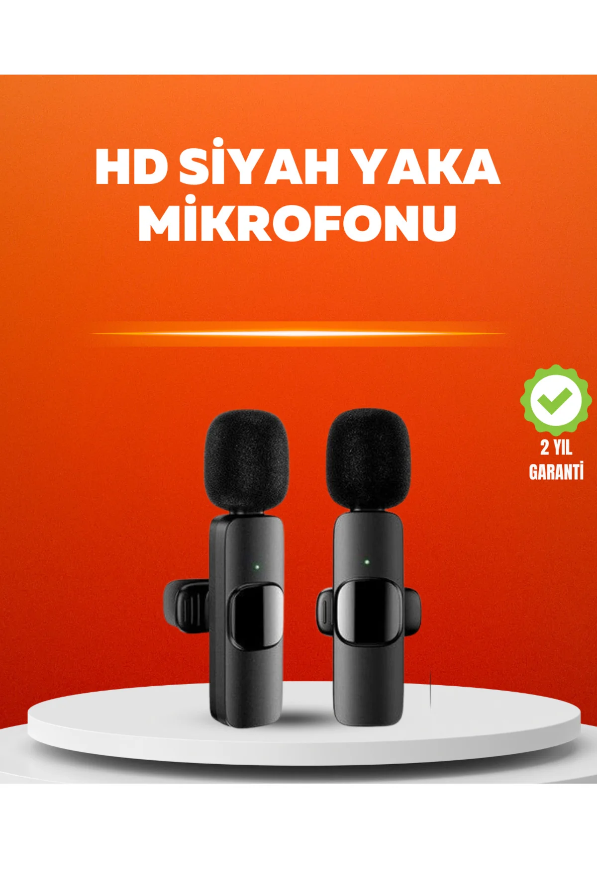 Çift Mikrofonlu Kablosuz Kayıt Seti iPhone Uyumlu Mini Mikrofon