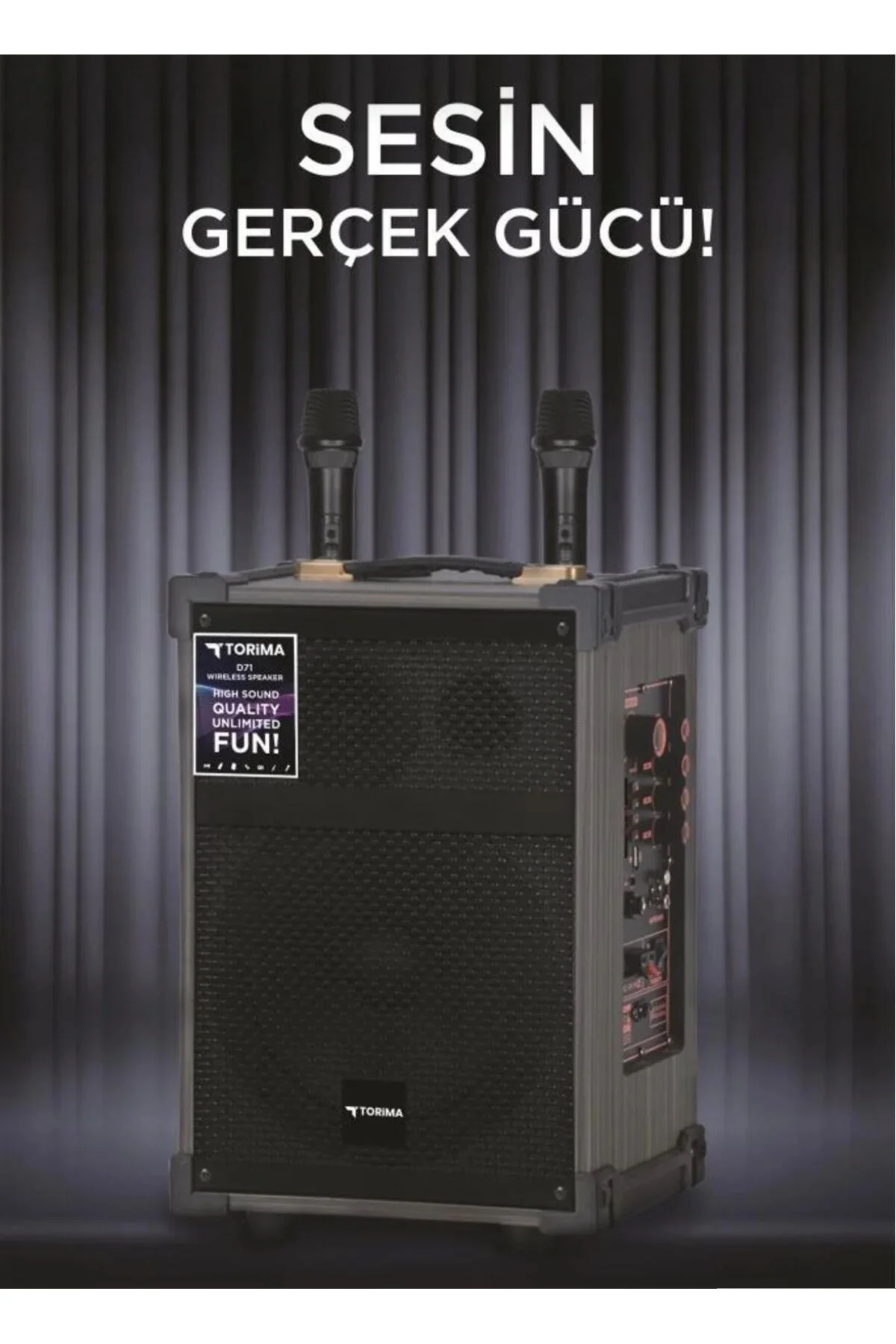 Çift mikrofonlu radyo bluetooth SD USB taşınabilir şarjlı siyah hoparlör 5 saat dinleme
