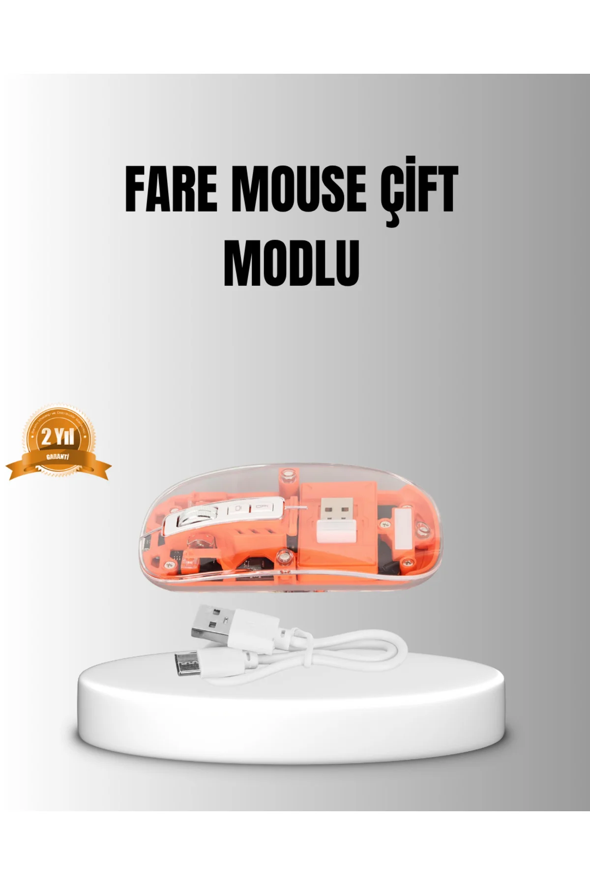 Çift Modlu Kablosuz Bluetooth 5.0 + 2.4GHz Mouse – 3 Cihaz Bağlantılı, Hızlı Geçiş Düğmeli