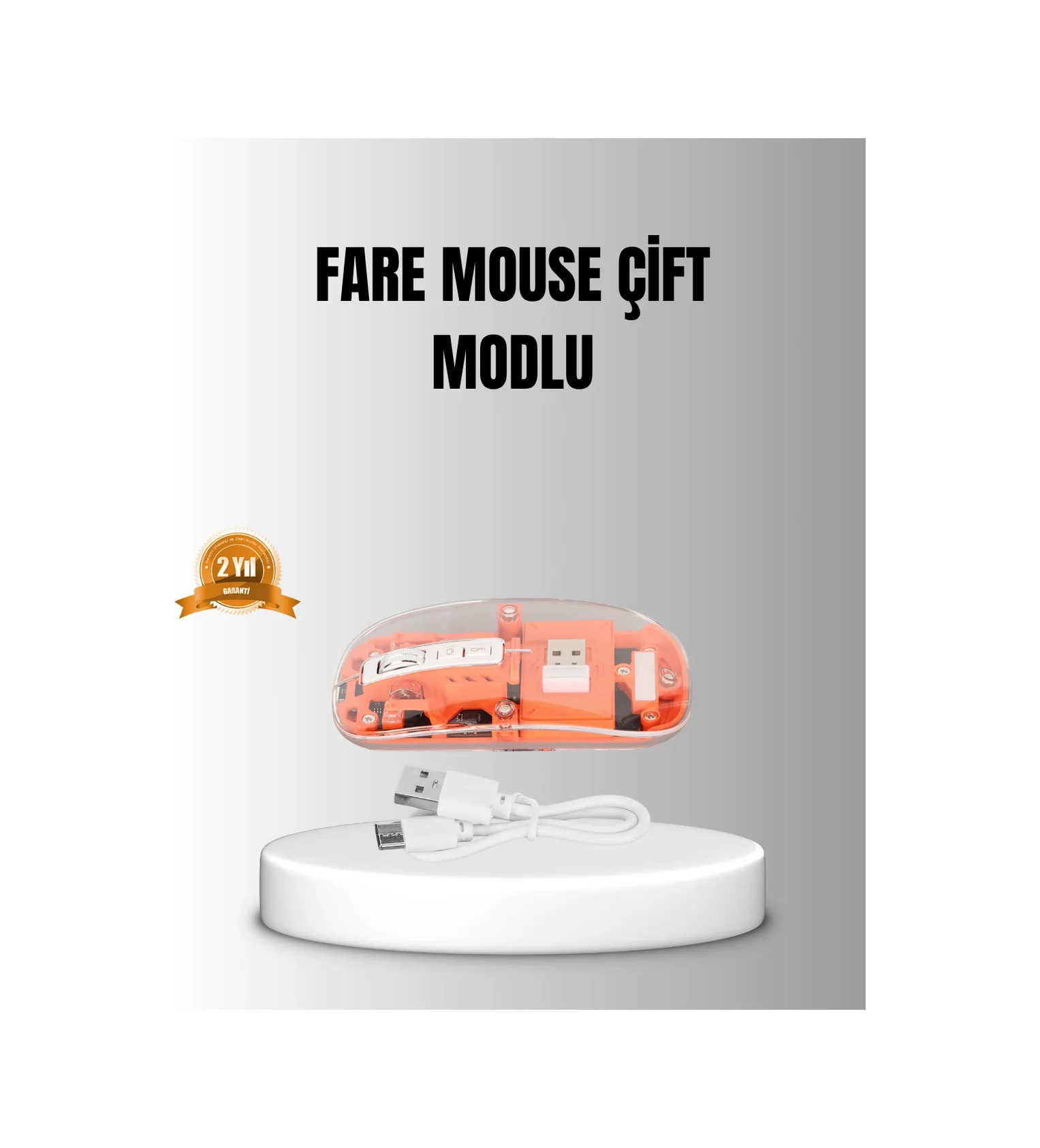 Çift Modlu Kablosuz Bluetooth 5.0 + 2.4ghz Mouse 3 Cihaz Bağlantılı Hızlı Geçiş Düğmeli Diğer