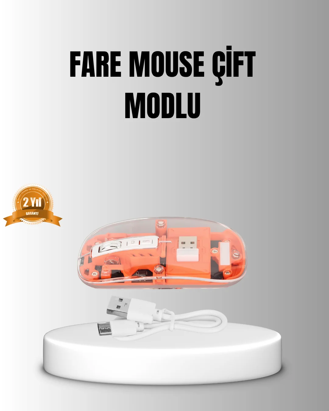 Çift Modlu Kablosuz Bluetooth 5.0 + 2.4GHz Mouse – 3 Cihaz Bağlan