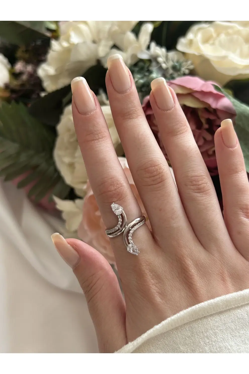 Atelier Emine Çift Motifli Gümüş Yüzük