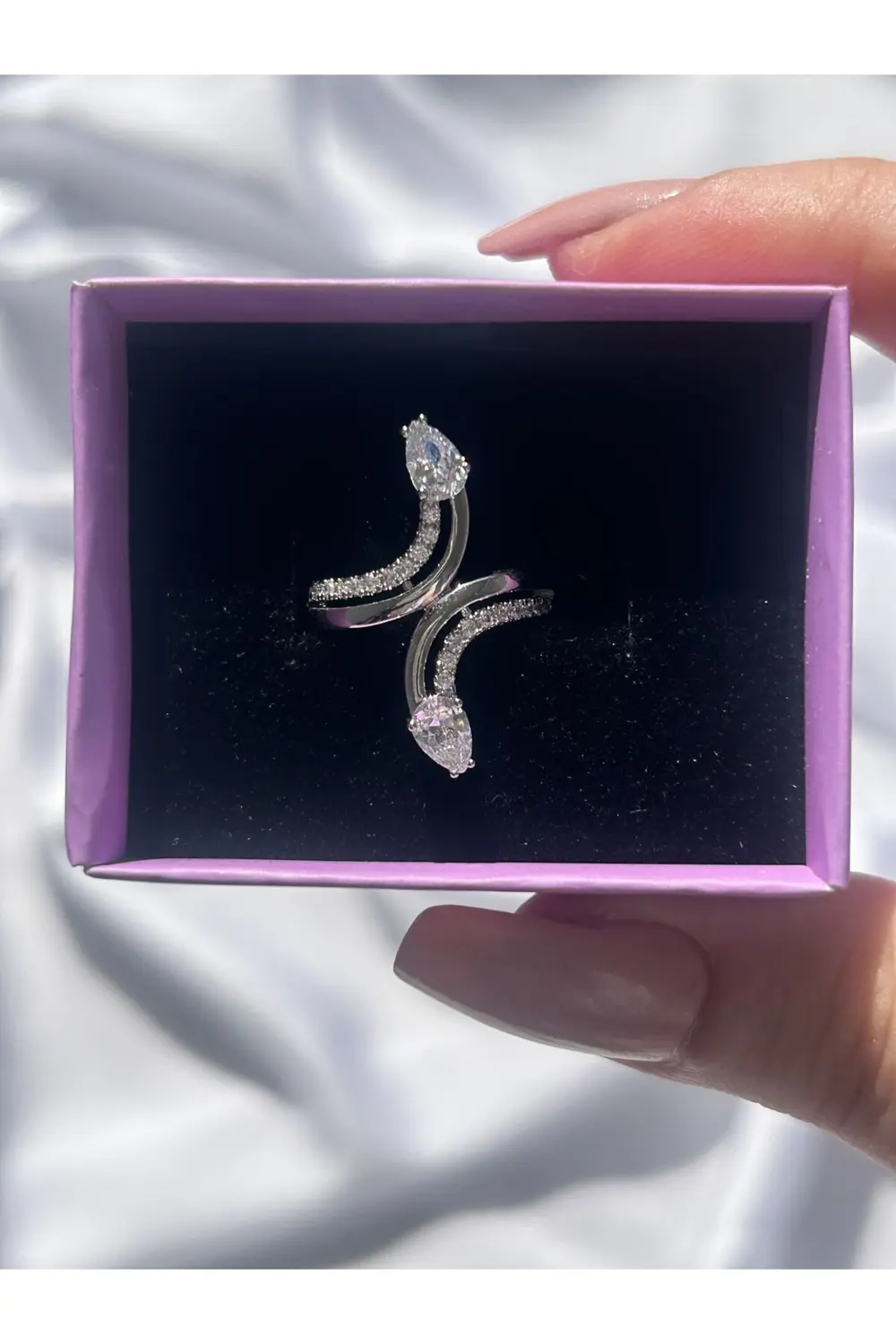 Atelier Emine Çift Motifli Gümüş Yüzük