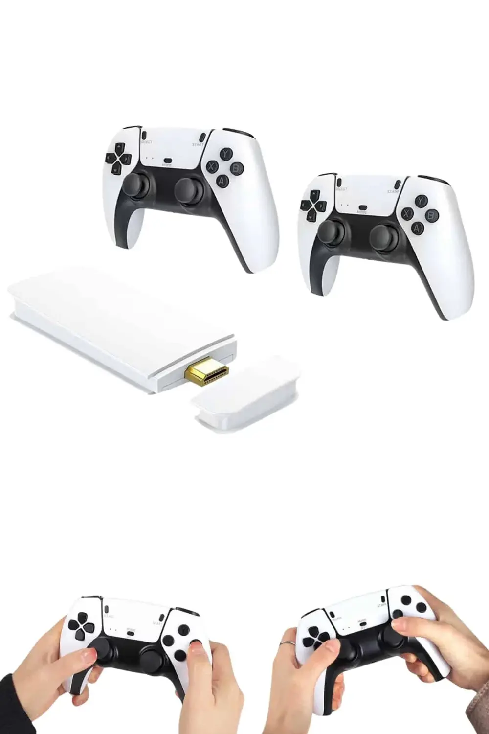 Çift Oyun Kollu 4K HD Ekran Nostaljik 20.000 Oyunlu Beyaz Game St