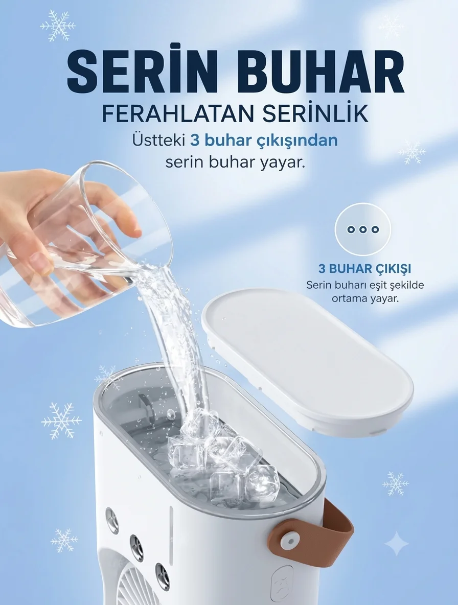 Çift Pervaneli Su Hazneli Fan - 1 Adet Çift Pervaneli Su Hazneli Fan - 1 Adet
