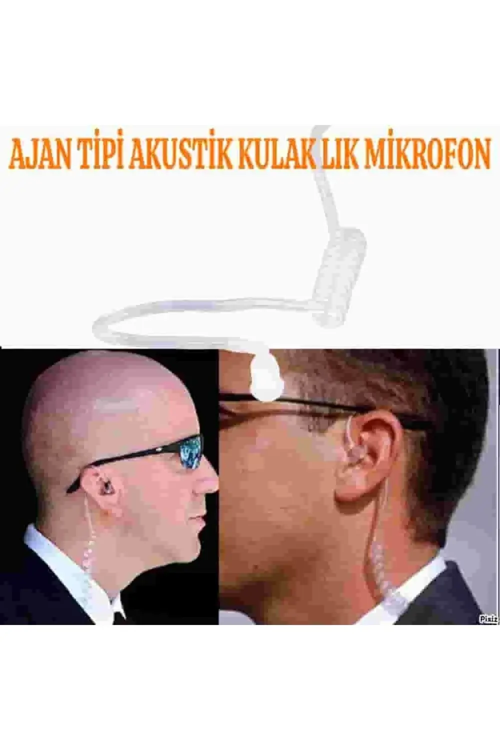 Çift Pinli Hyt Motorola Hytera El Telsizi Için Şeffaf Akustik Hel