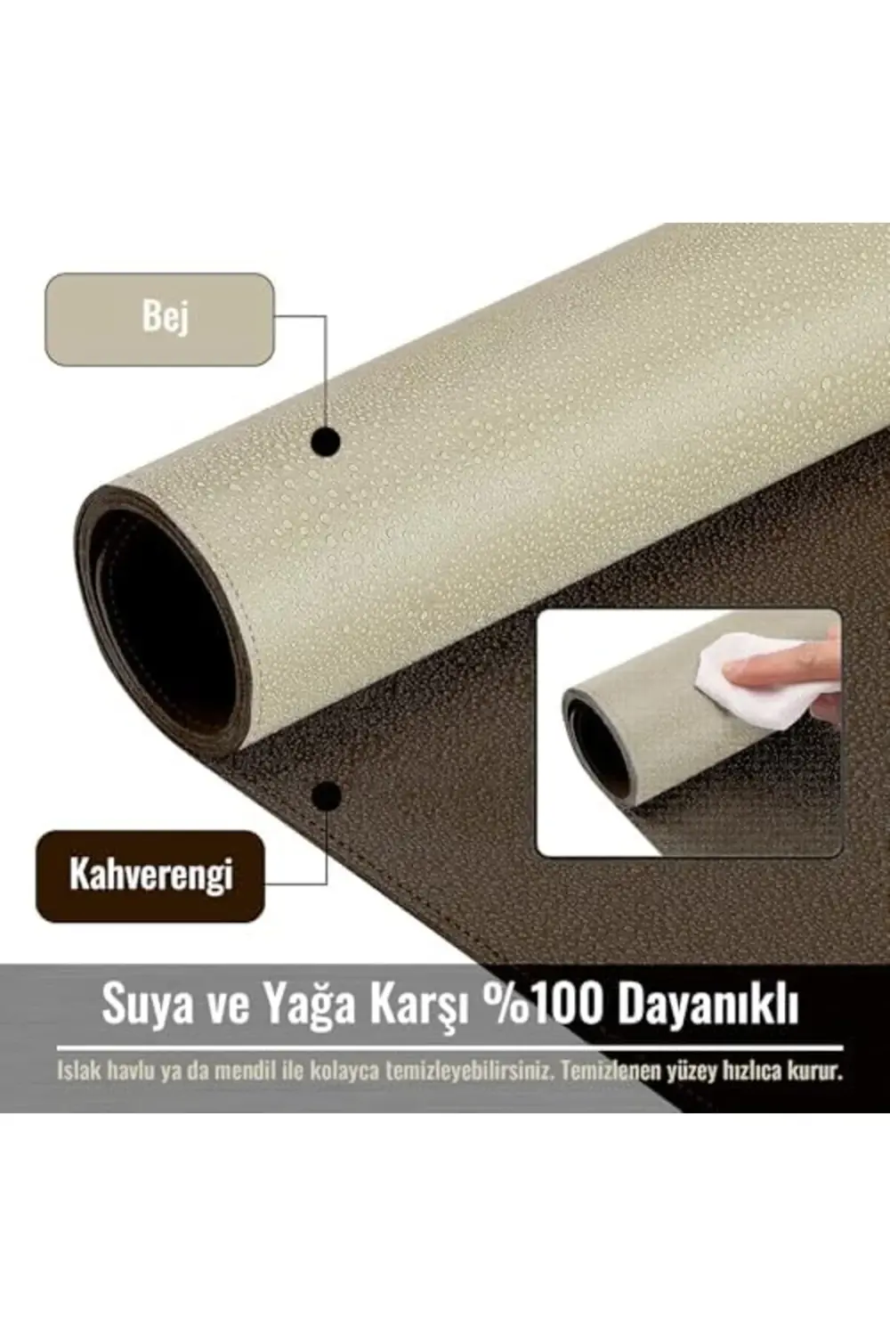 Çift Renk Dikişli PU Deri Masa Matı 80x40 Cm Mousepad, Su Geçirme