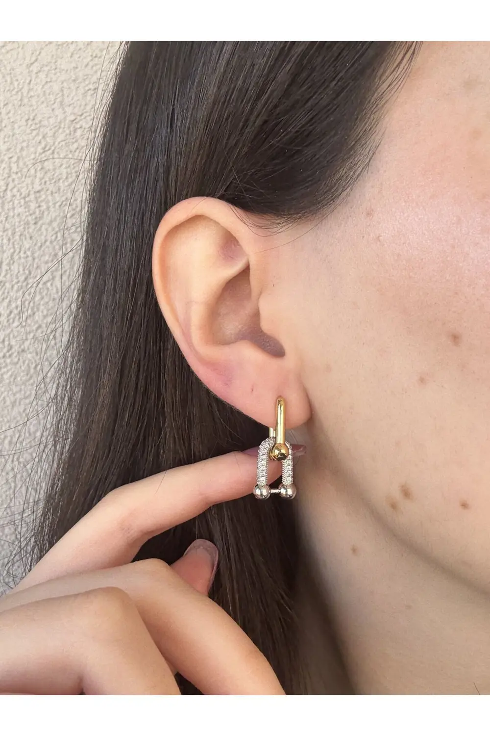 Atelier Emine Çift Renk Tıffany Küpe