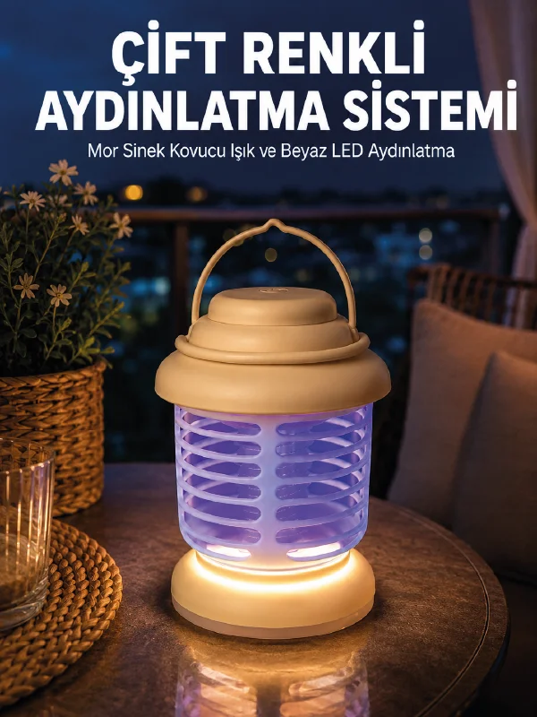 Çift Renkli LED Aydınlatmalı Taşınabilir Sinek Kovucu Lamba Çift Renkli LED Aydınlatmalı Taşınabilir Sinek Kovucu Lamba