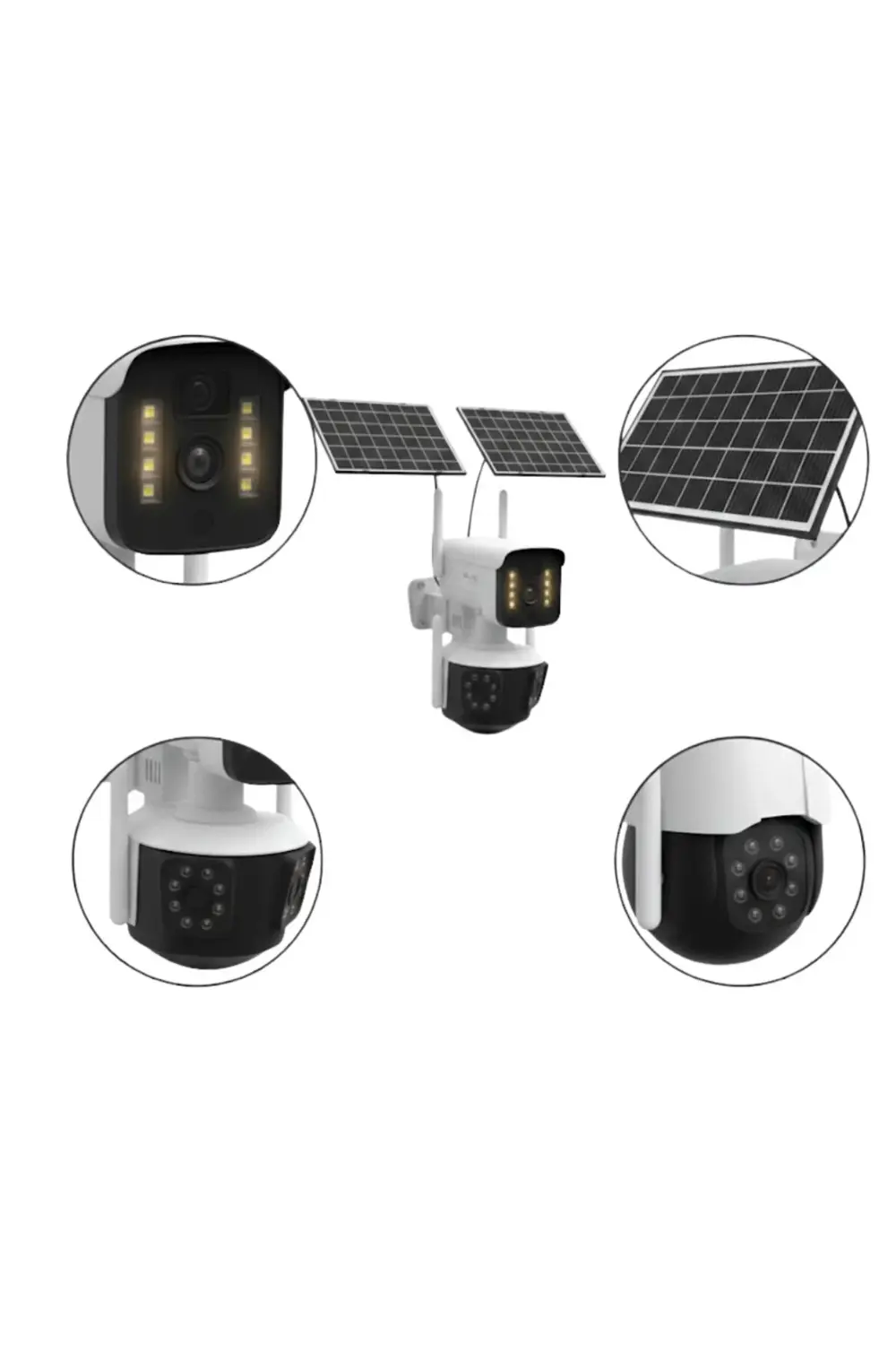 Çift Solar Panelli 4g Kablosuz Ip Güvenlik Kamerası 9mp Ve Hareke