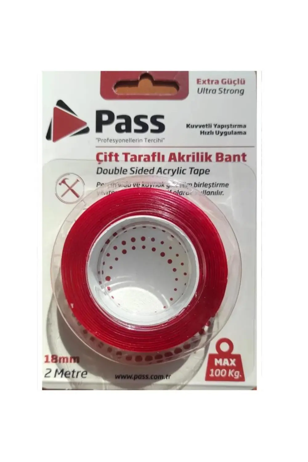 Çift Taraflı Akrilik Bant 18mm 2 Metre