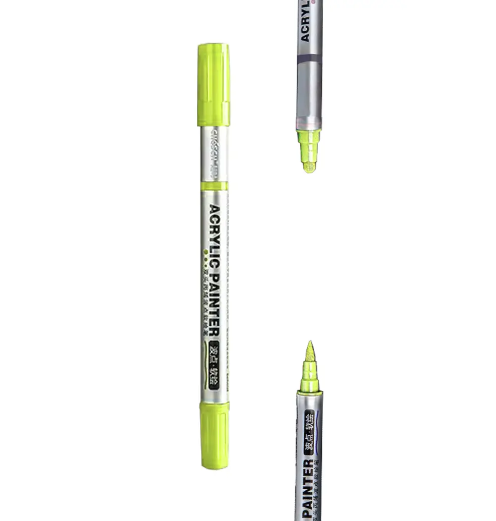 Çift Taraflı Akrilik Marker Kalemi - 1 Adet- Açık Yeşil