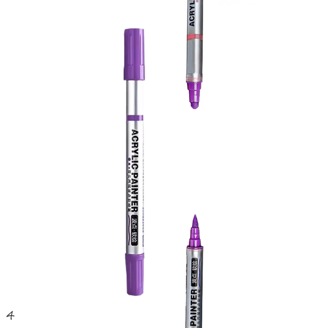 Çift Taraflı Akrilik Marker Kalemi - 1 Adet- Lila