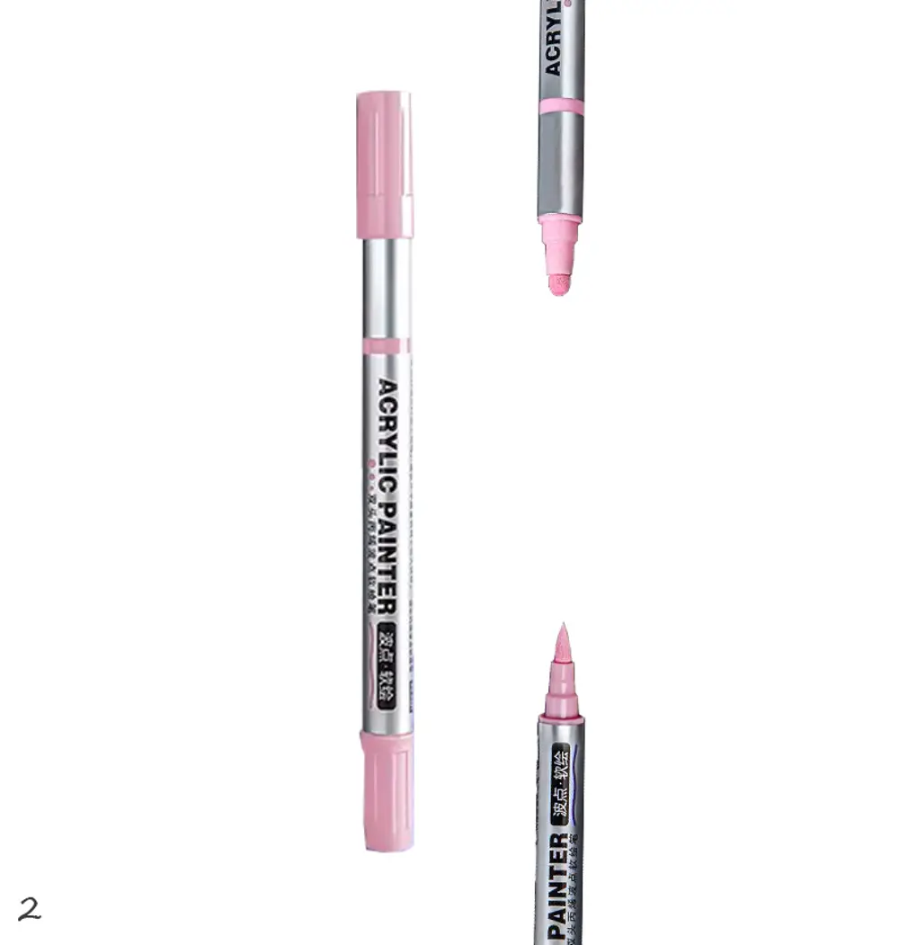 Çift Taraflı Akrilik Marker Kalemi - 1 Adet- Pudra