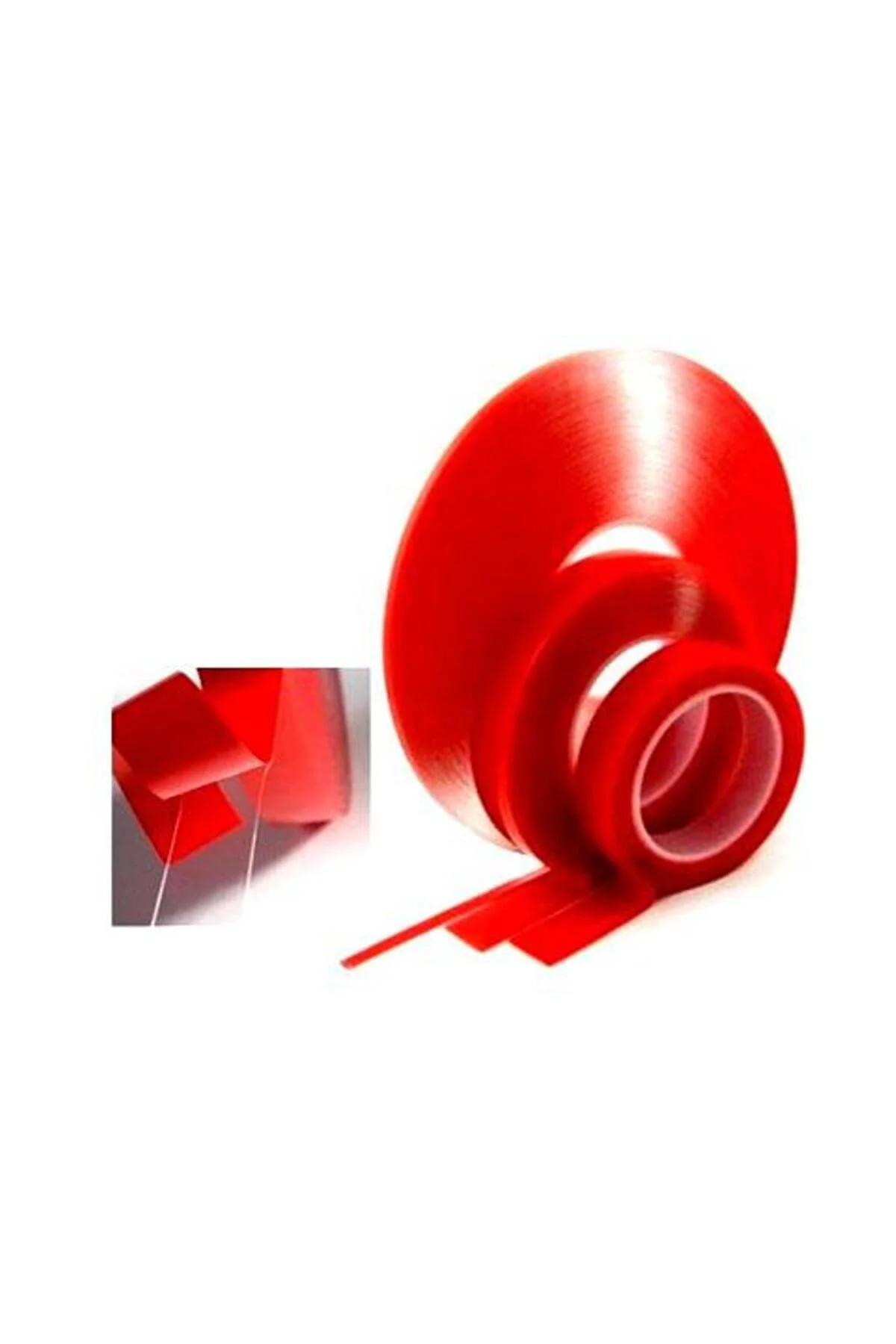 Çift Taraflı Akrilik Silikonize Bant 18 mm x 2 metre Kırmızı VHB Çift Taraflı Akrilik Silikonize Bant 18 mm x 2 metre Kırmızı VHB