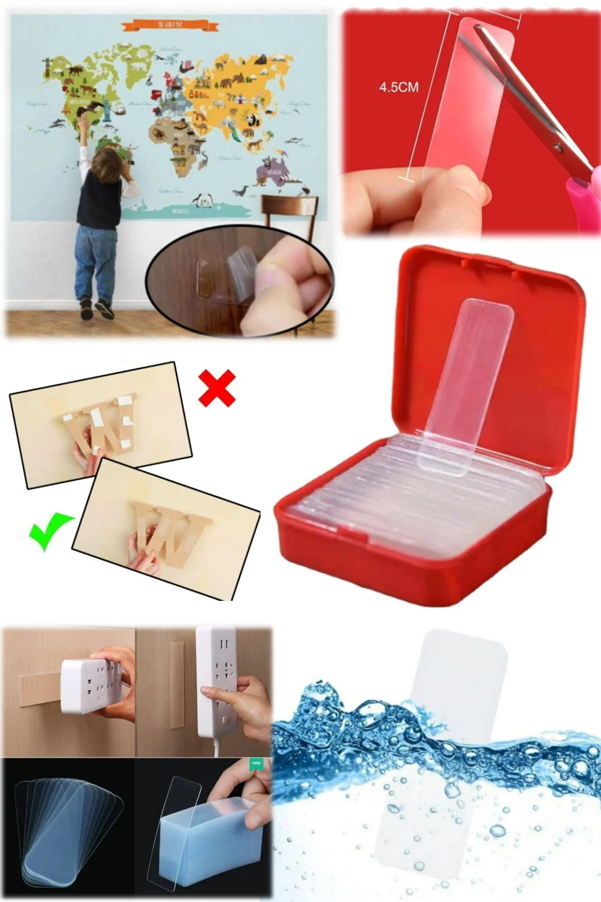 Çift Taraflı Bant Tutturucu Sağlam Kaliteli Nano Yapışma Özellikl