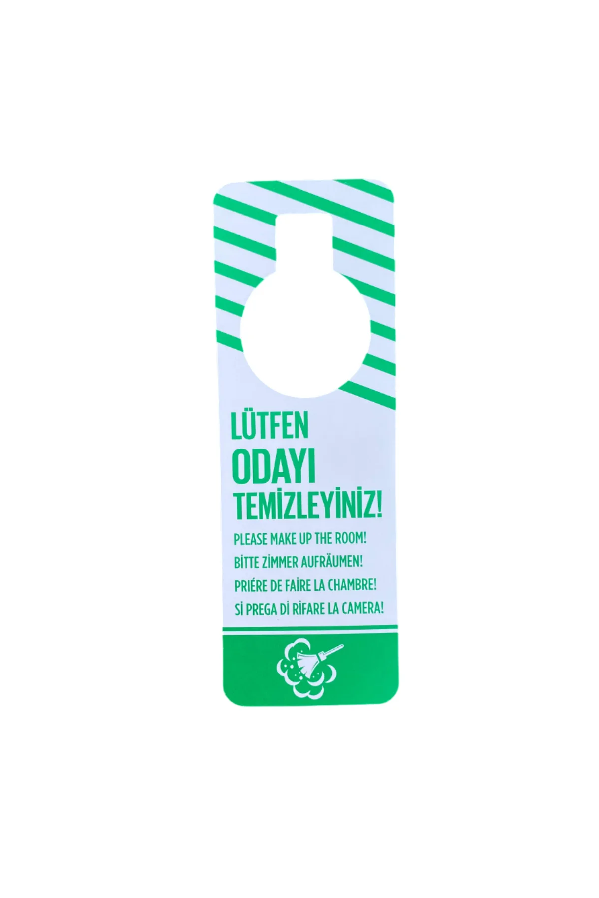 Çift Taraflı DND Kapı Kolu Kartı (Rahatsız Etmeyin Odayı Temizley