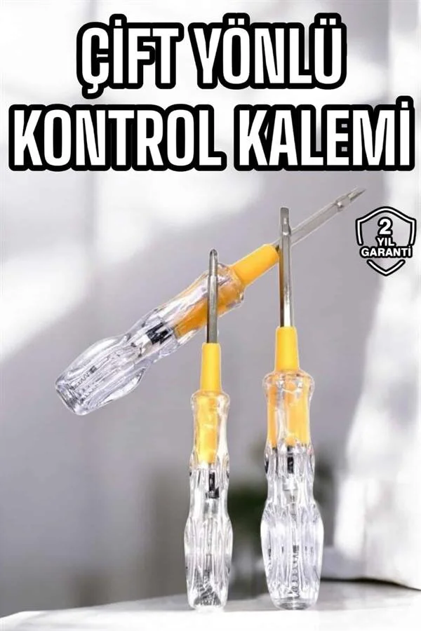 Çift Taraflı Elektrik Kontrol Kalemi Şeffaf Tornavida - Elektrikçi İçin Sızdırmaz ve Yalıtkan Çözüm