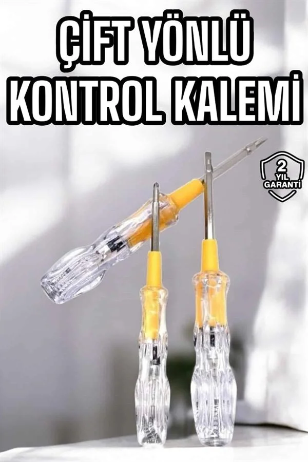 Çift Taraflı Elektrik Kontrol Kalemi Şeffaf Tornavida