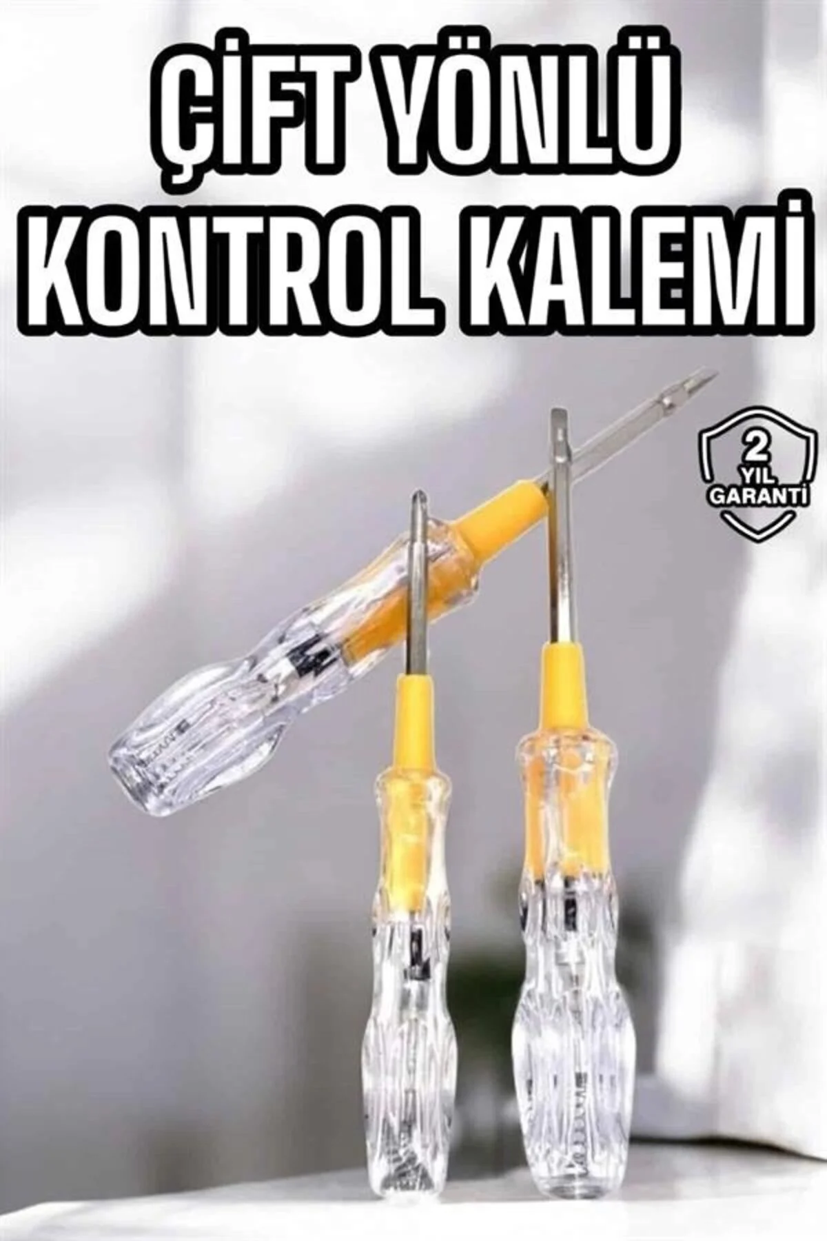 Çift Taraflı Elektrik Kontrol Kalemi Şeffaf Tornavida