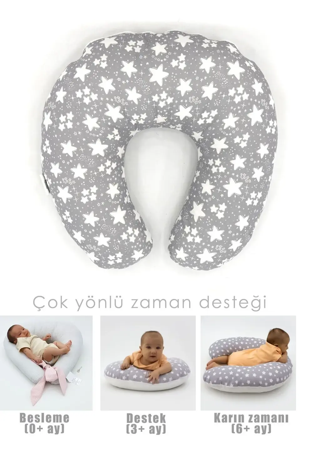 Çift Taraflı Emzirme Bebek Destek Minderi Hamile Yastığı Pamuklu