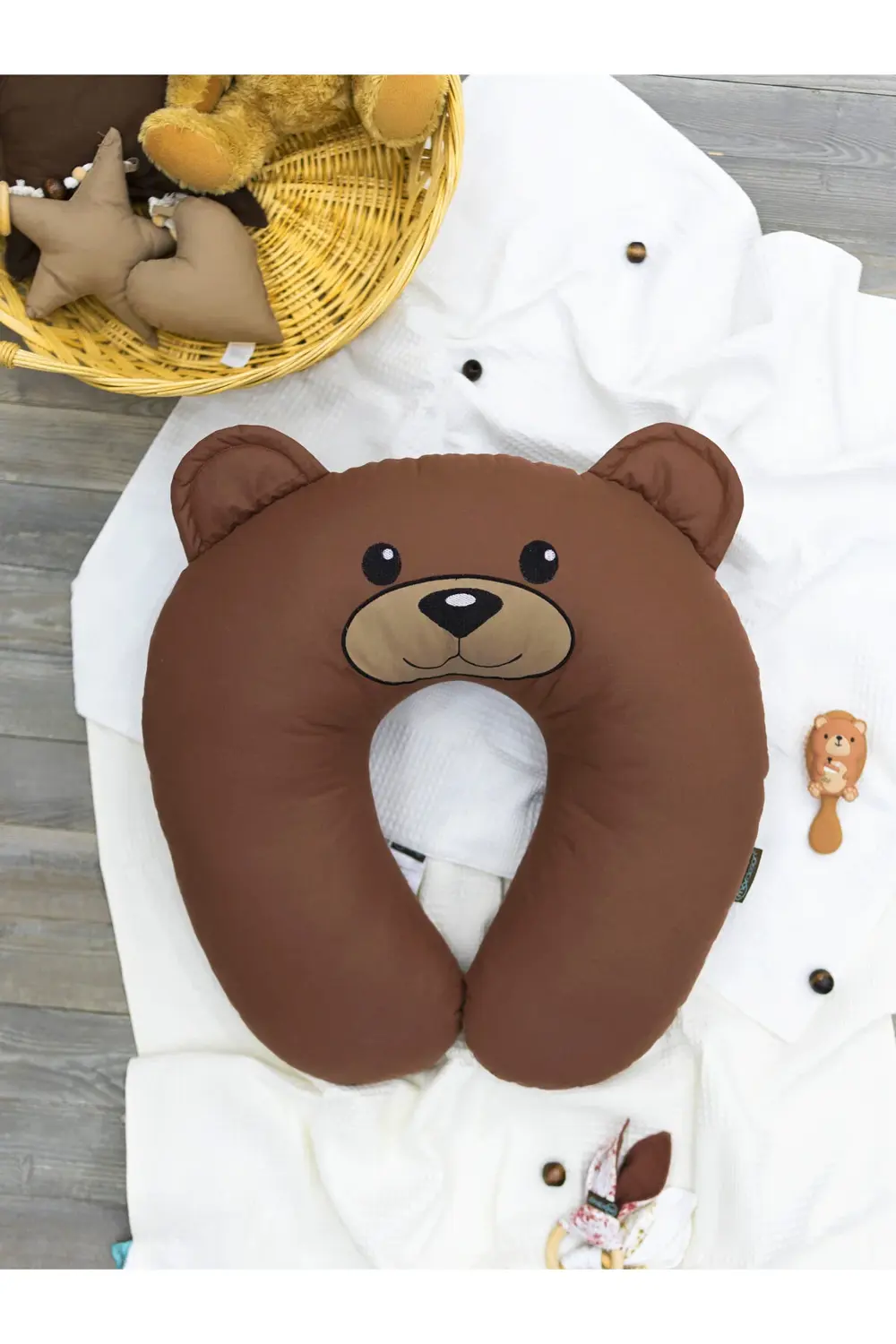 Mordesign Çift Taraflı Emzirme Yastığı Bebek Destek Minderi Hamile Yastığı