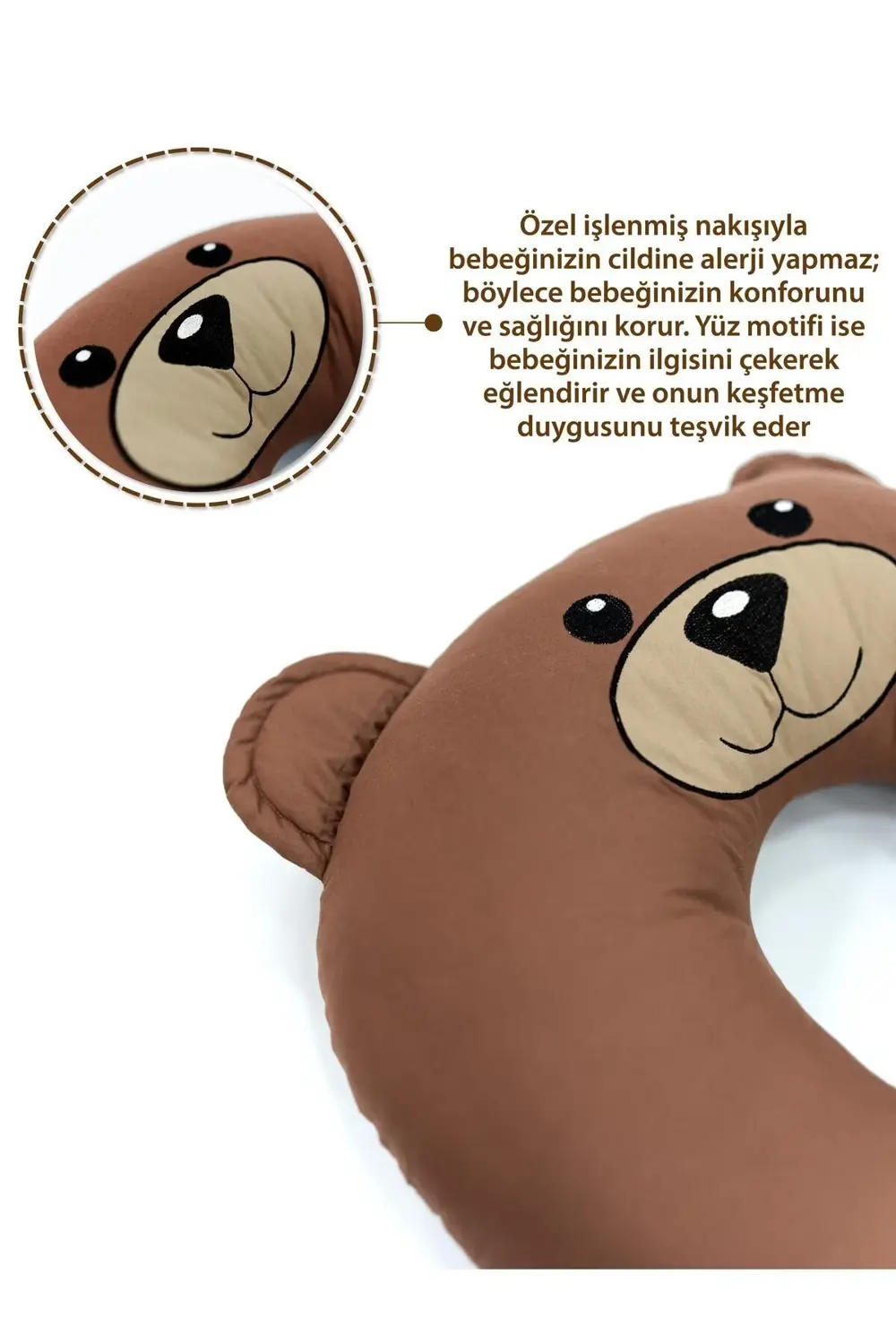 Mordesign Çift Taraflı Emzirme Yastığı Bebek Destek Minderi Hamile Yastığı