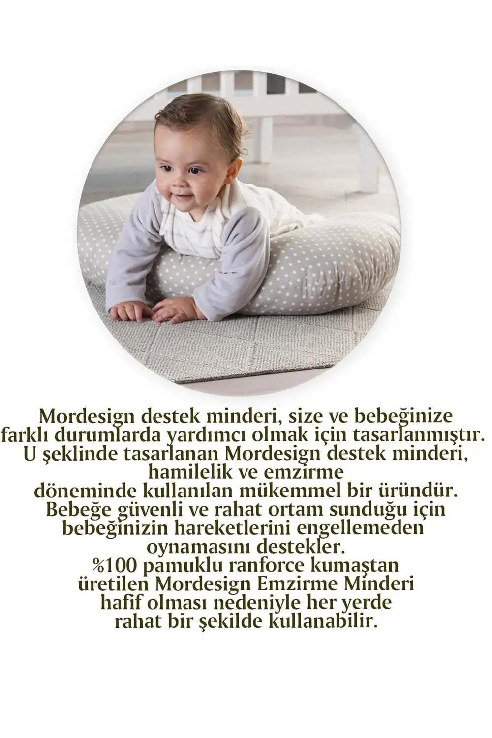 Mordesign Çift Taraflı Emzirme Yastığı / Bebek Destek Minderi Kç. Yıldız De