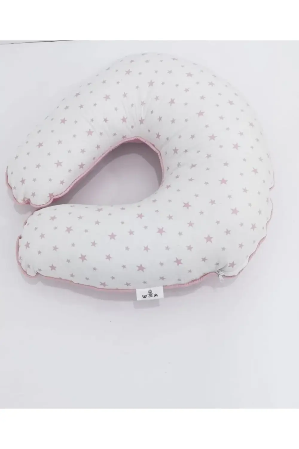 Mordesign Çift Taraflı Emzirme Yastığı / Bebek Destek Minderi Yıldız Pembe