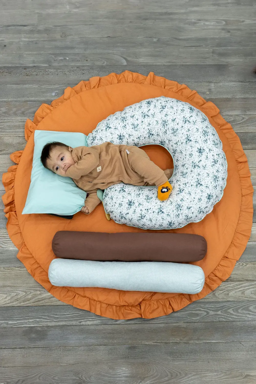 Mordesign Çift Taraflı Emzirme Yastığı /Bebek Destek Minderi  Hamile Yastığ