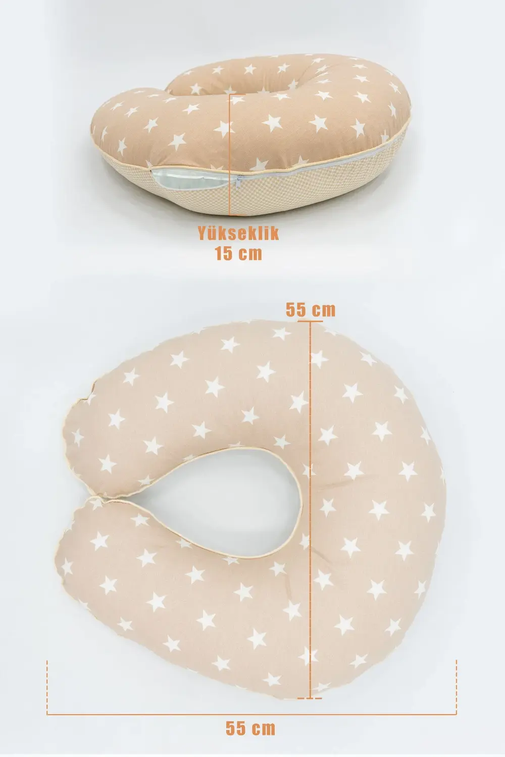 Mordesign Çift Taraflı Emzirme Yastığı /Bebek Destek Minderi, Hamile Yastığ