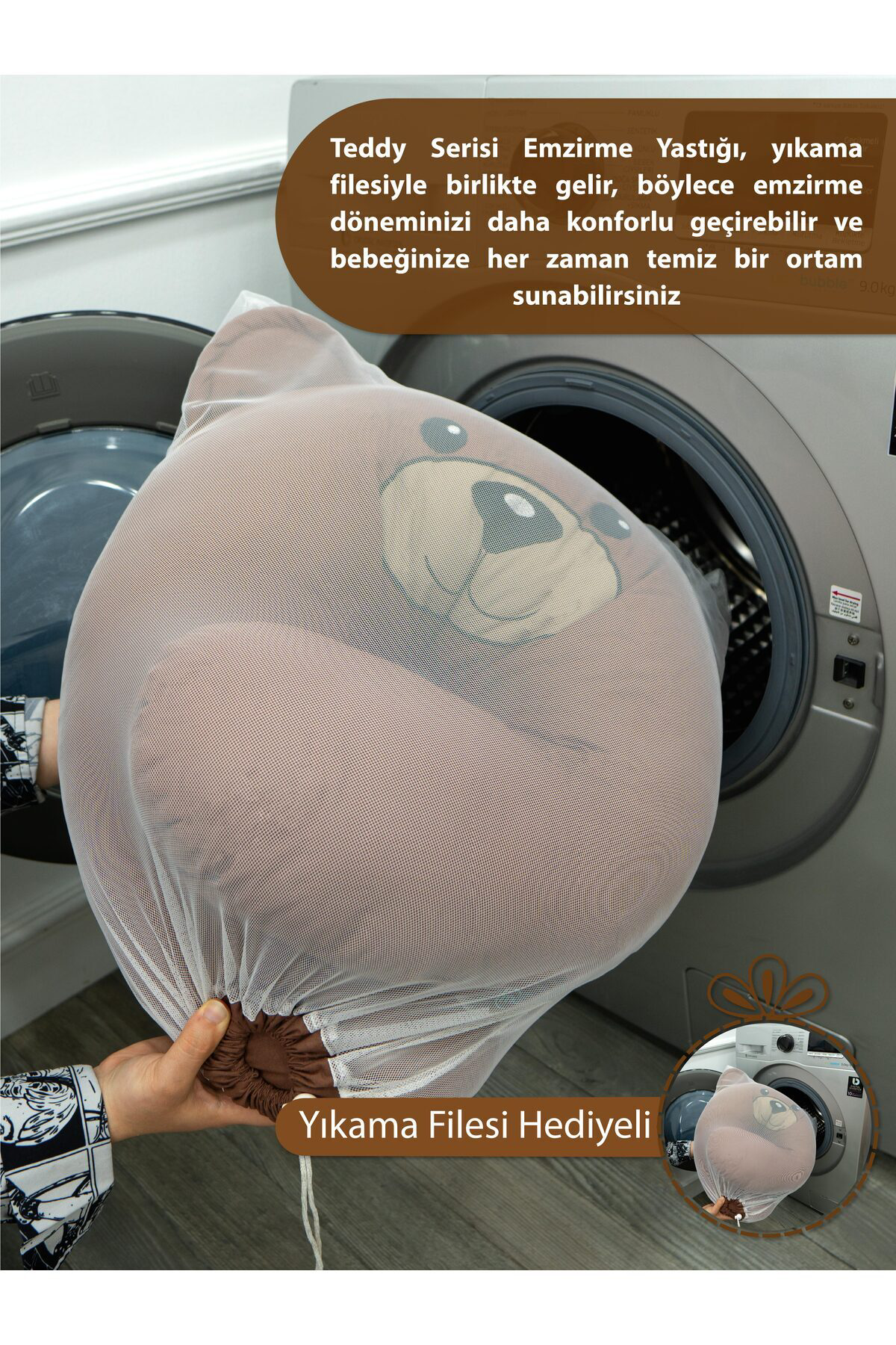 Çift Taraflı Emzirme Yastığı Bebek Destek Minderi Hamile Yastığı 