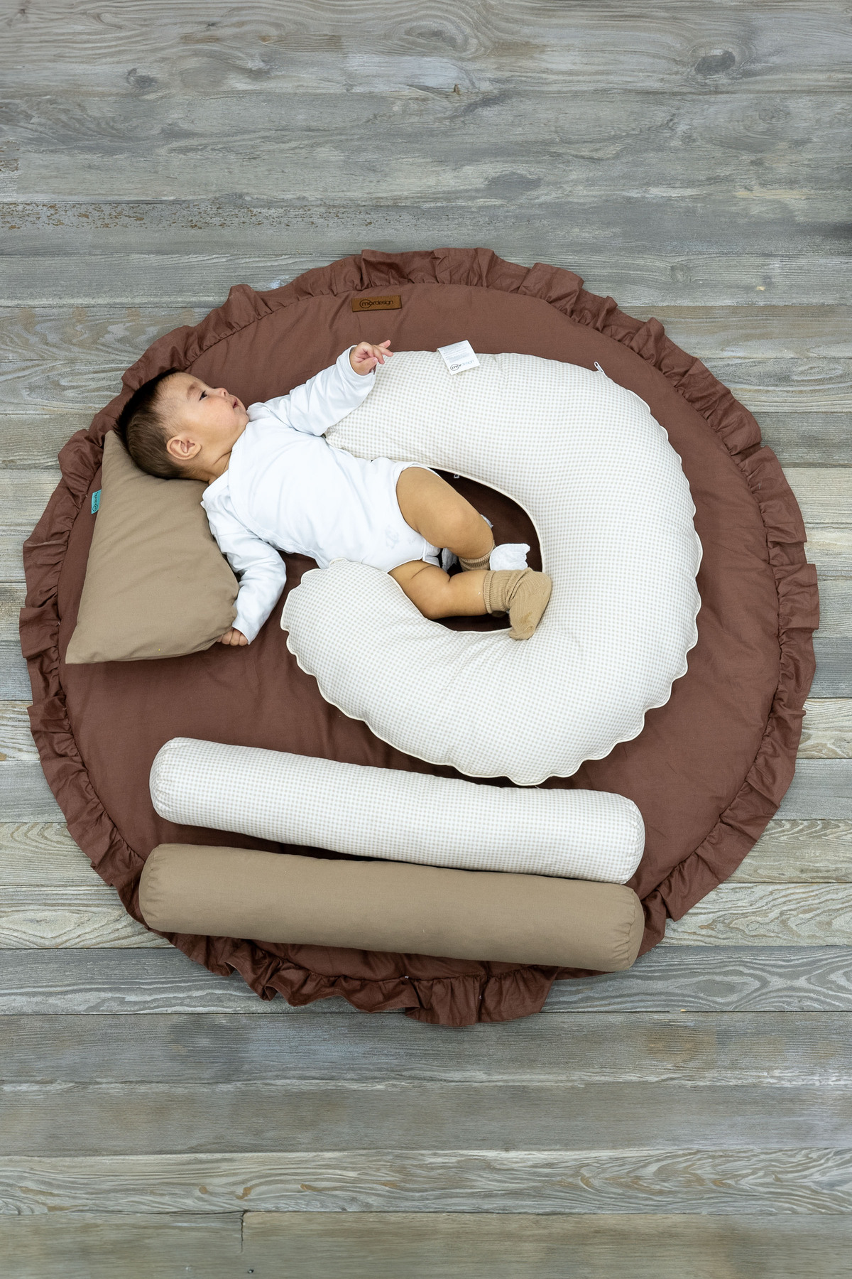 Mordesign Çift Taraflı Emzirme Yastığı /Bebek Destek Minderi, Hamile Yastığ