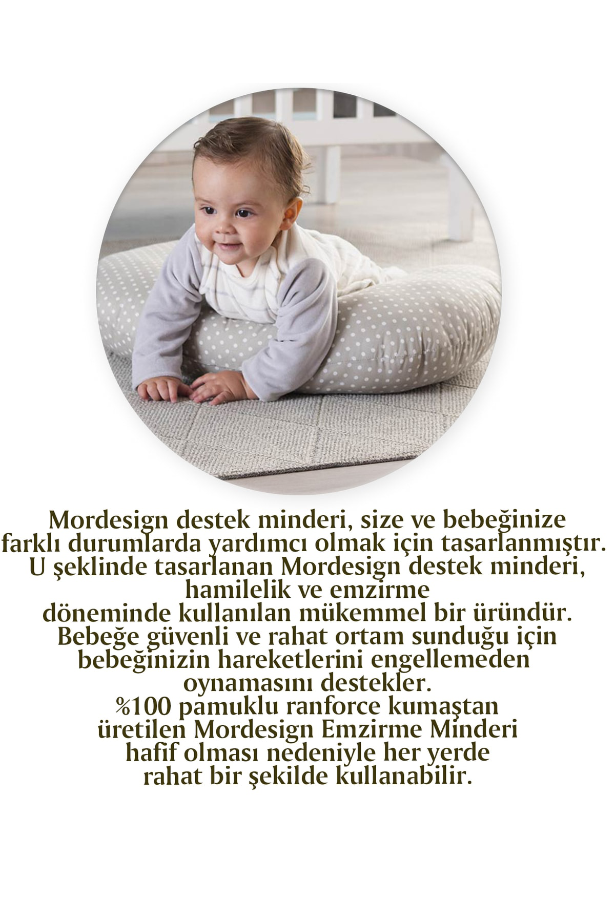 Mordesign Çift Taraflı Emzirme Yastığı / Bebek Destek Minderi Kç. Yıldız De
