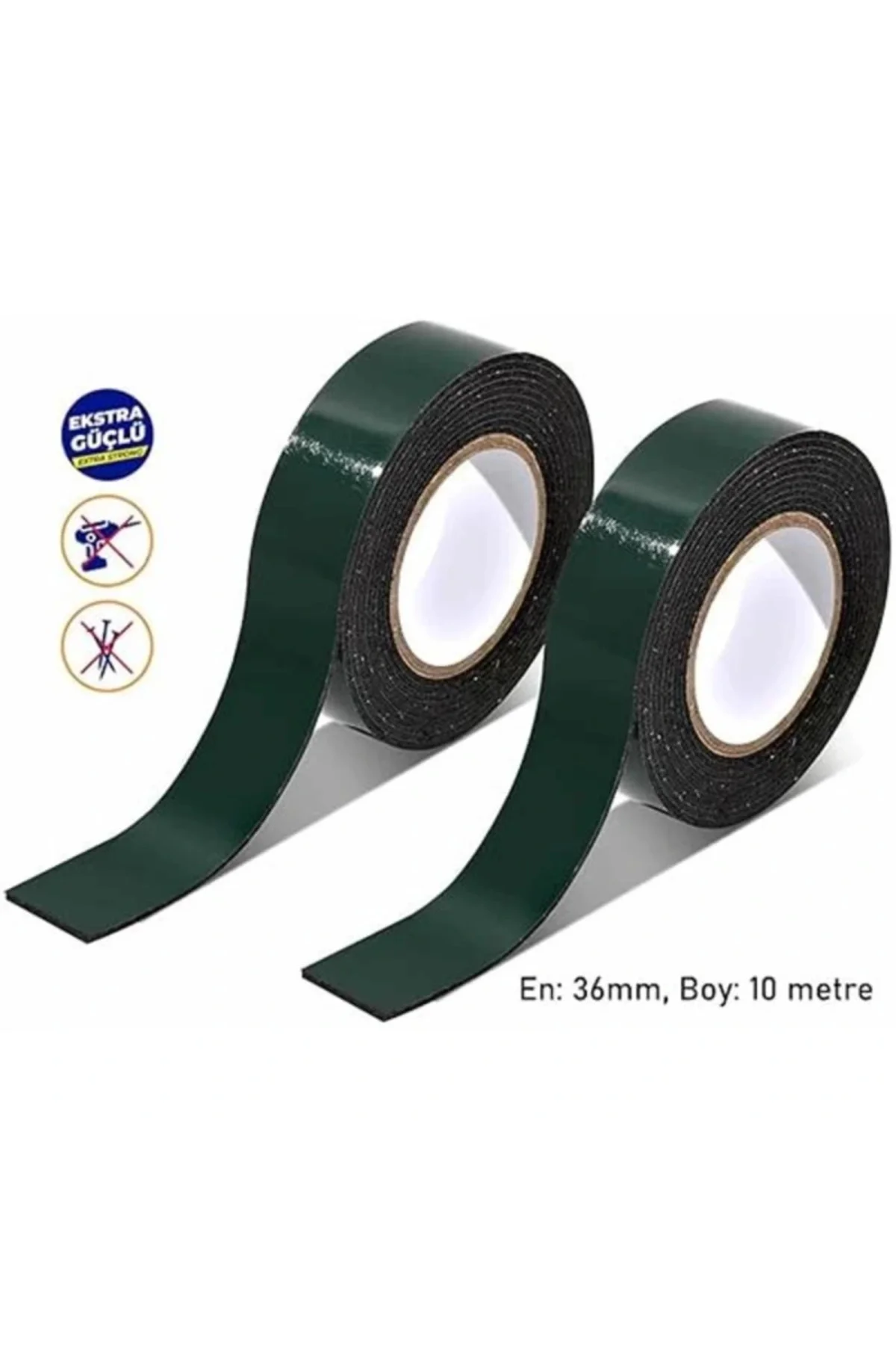 Çift Taraflı Köpük Bant Eva Montaj Bandı Siyah 36 Mm X 10 Metre