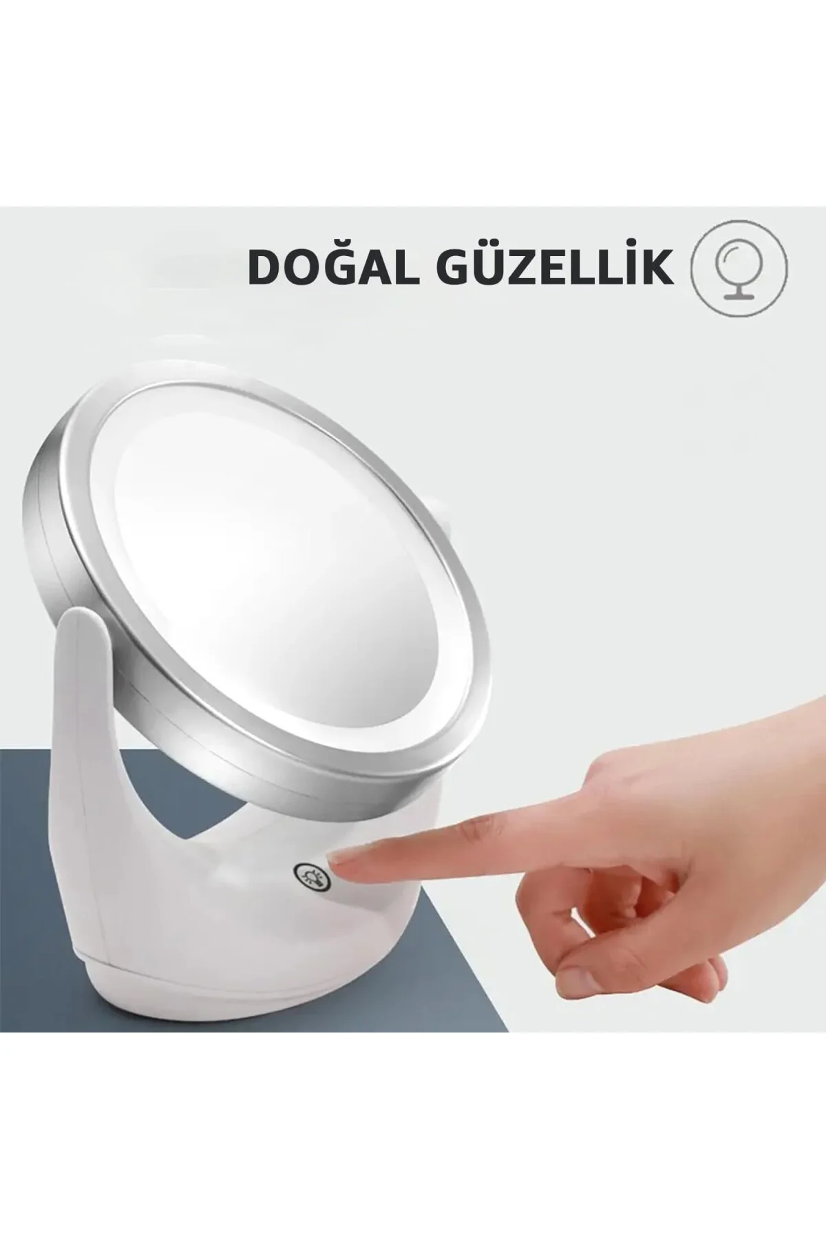 Çift Taraflı Makyaj Aynası Şarjlı Makyaj Aynası 5 Kat Büyütme Işı