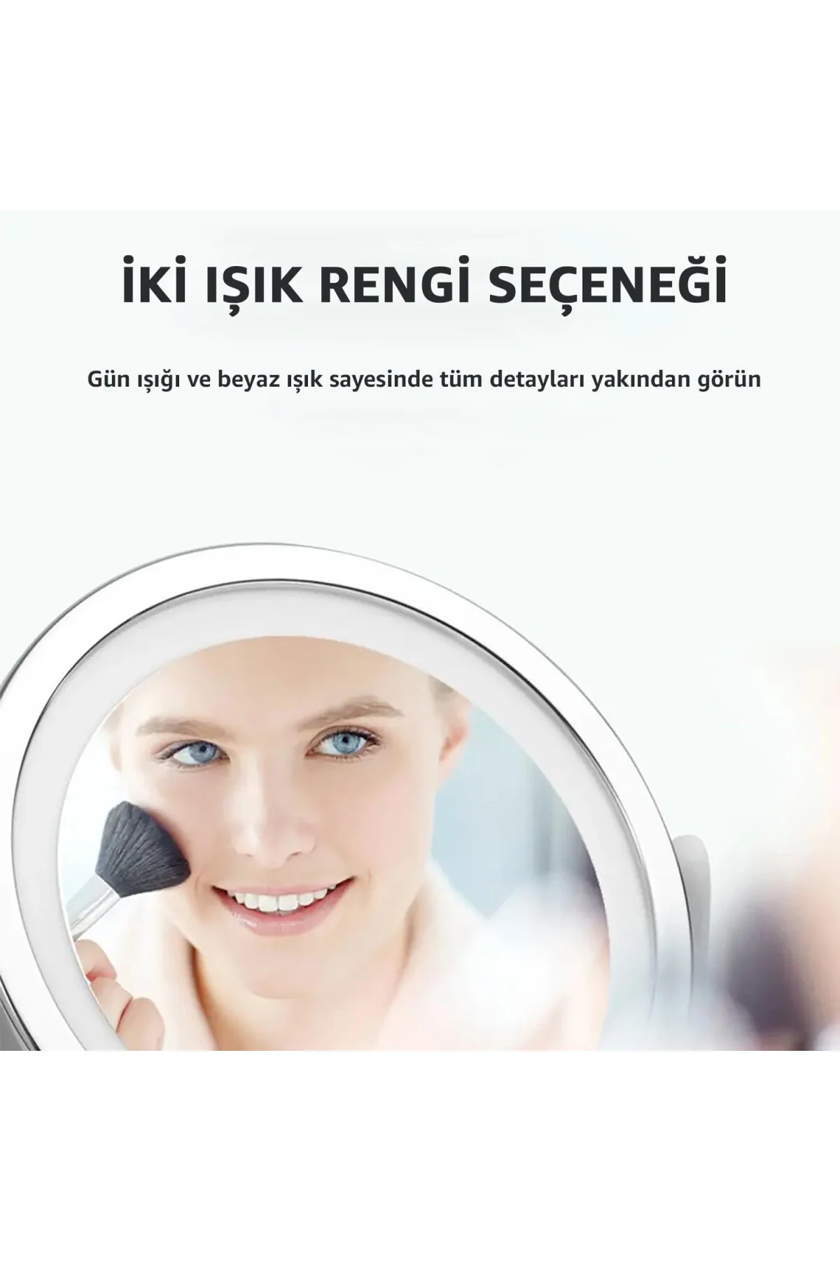 Çift Taraflı Makyaj Aynası Şarjlı Makyaj Aynası 5 Kat Büyütme Işı