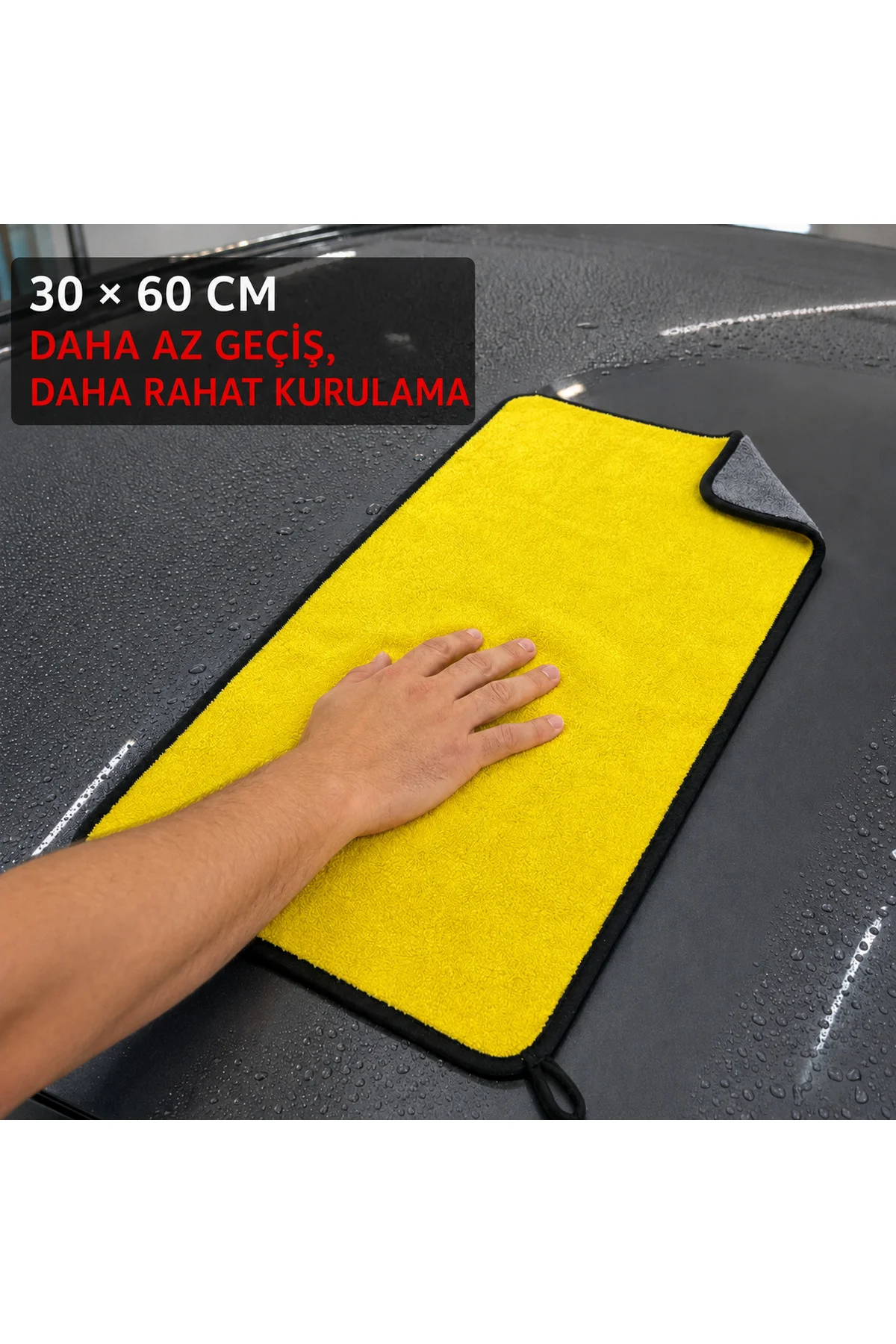 Çift Taraflı Mikrofiber Oto Kurulama ve Parlatma Bezi 30 × 60 cm – Sarı Gri Yumuşak Araç Temizlik Bezi Çift Taraflı Mikrofiber Oto Kurulama ve Parlatma Bezi 30 × 60 cm – Sarı Gri Yumuşak Araç Temizlik Bezi