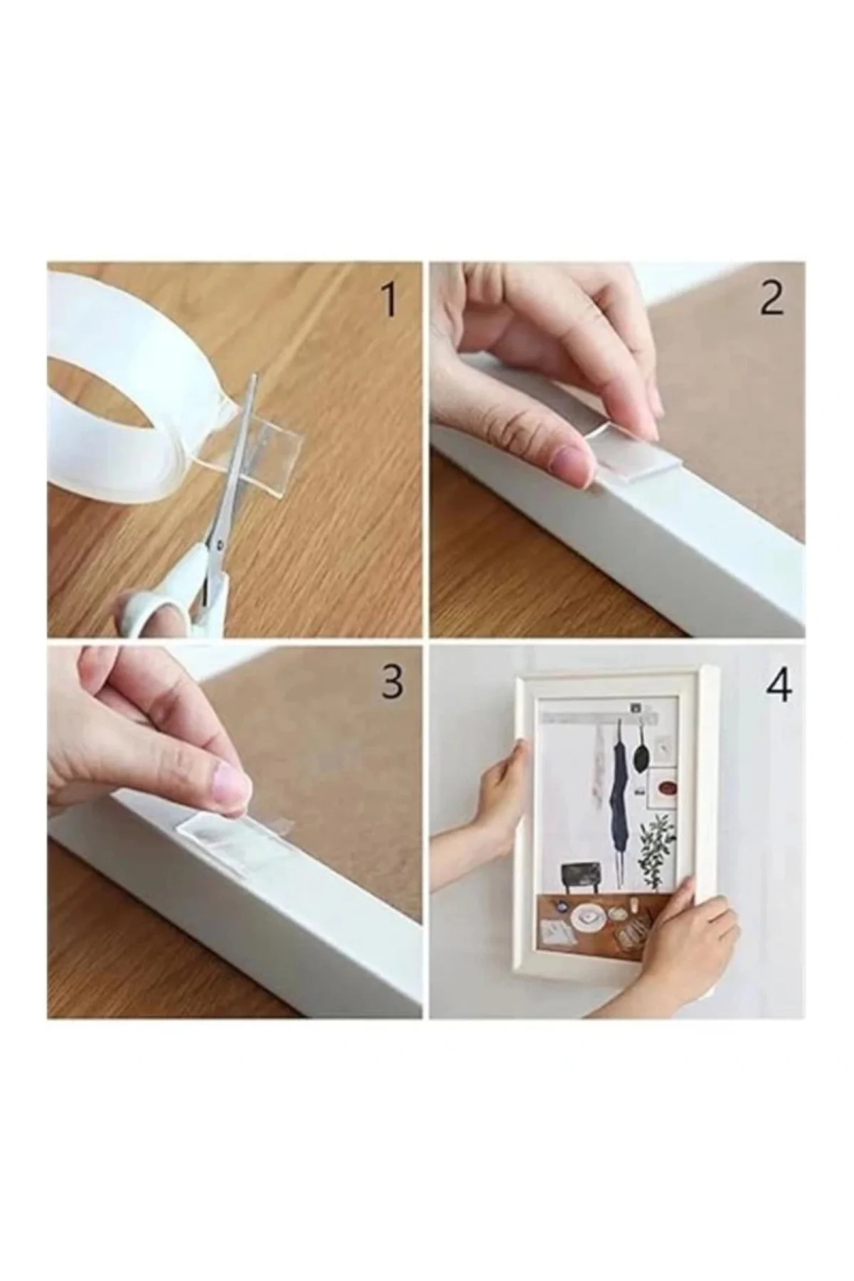 Çift Taraflı Nano Bant Süper Güçlü Şeffaf Çift Taraflı Bant 2CM 3 Metre
