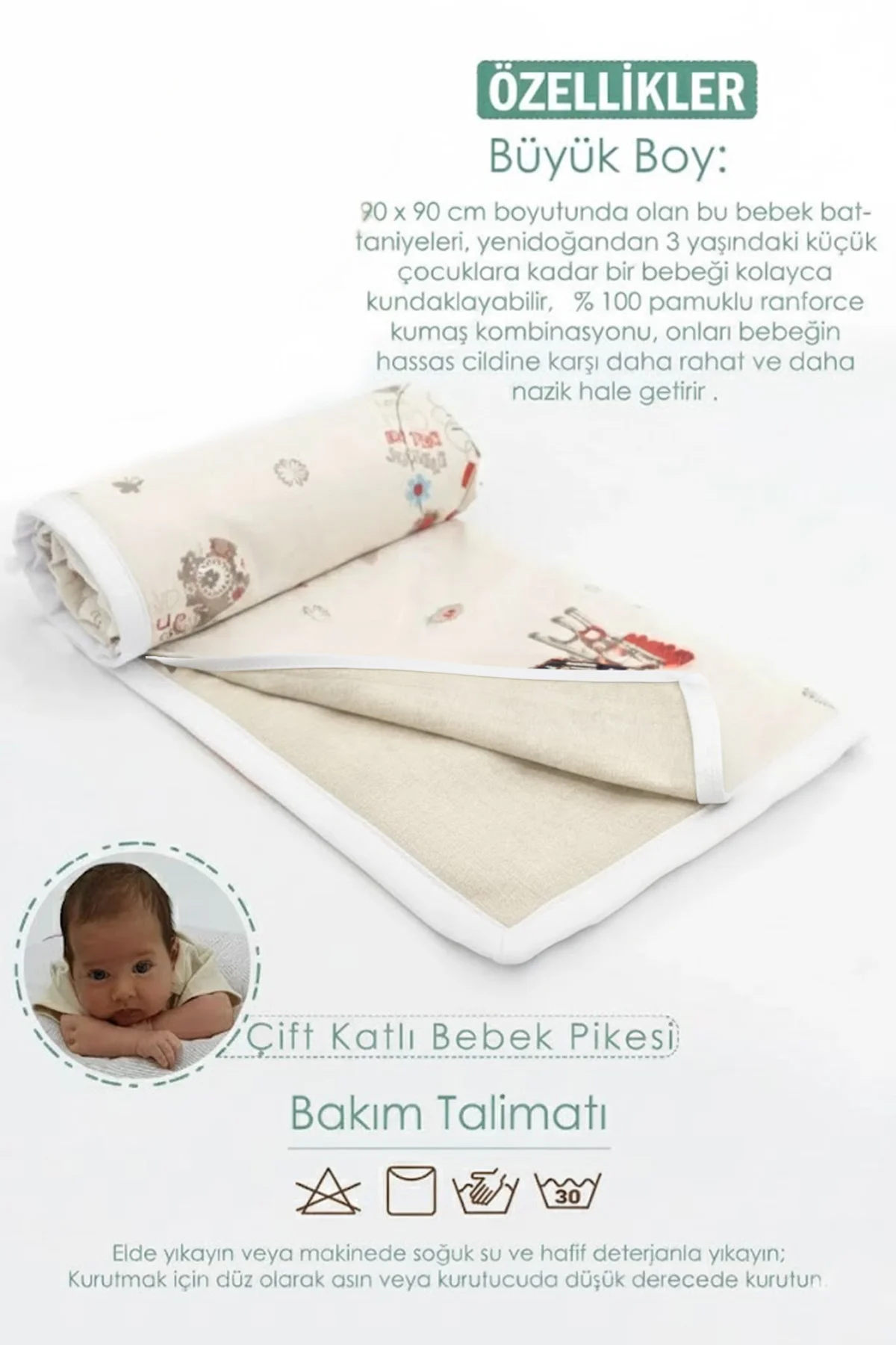 Çift Taraflı Ortopedik Puset Minderi, Örtü, Çarşaf Ve Bebek Pikes